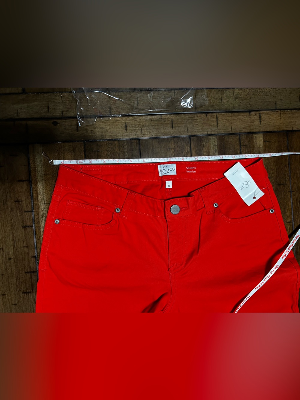 Bright Redish Orange Women's Skinny Jeans - Stretch Fit - Picture 12 of 12